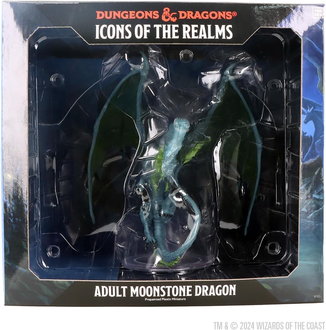 WizKids D&D Icons of The Realms: Adult Moonstone Dragon - Premium Painted Miniature - Fiveboyz