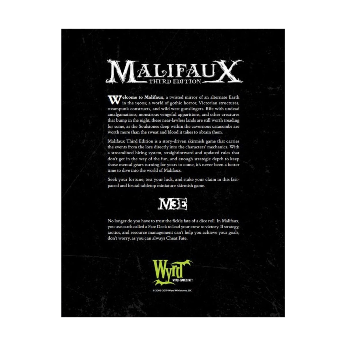Malifaux Core Rulebook 3rd Edition - alternate angle