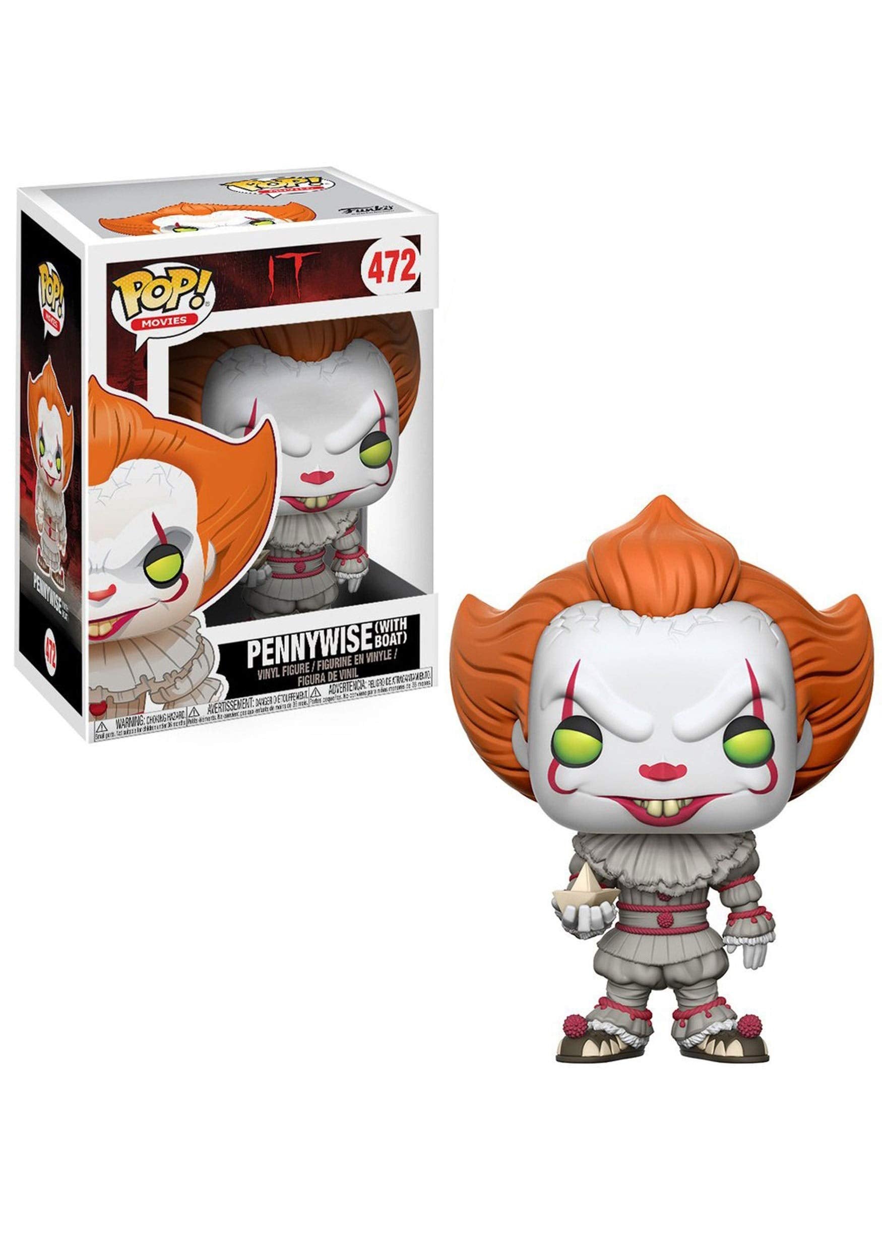 Funko Pop Movies: It - Pennywise with Boat - (Styles May Vary) Collectible Figure - Collectable Vinyl Figure - Gift Idea - Official Merchandise - Toys for Kids & Adults - Horror Fans - Fiveboyz