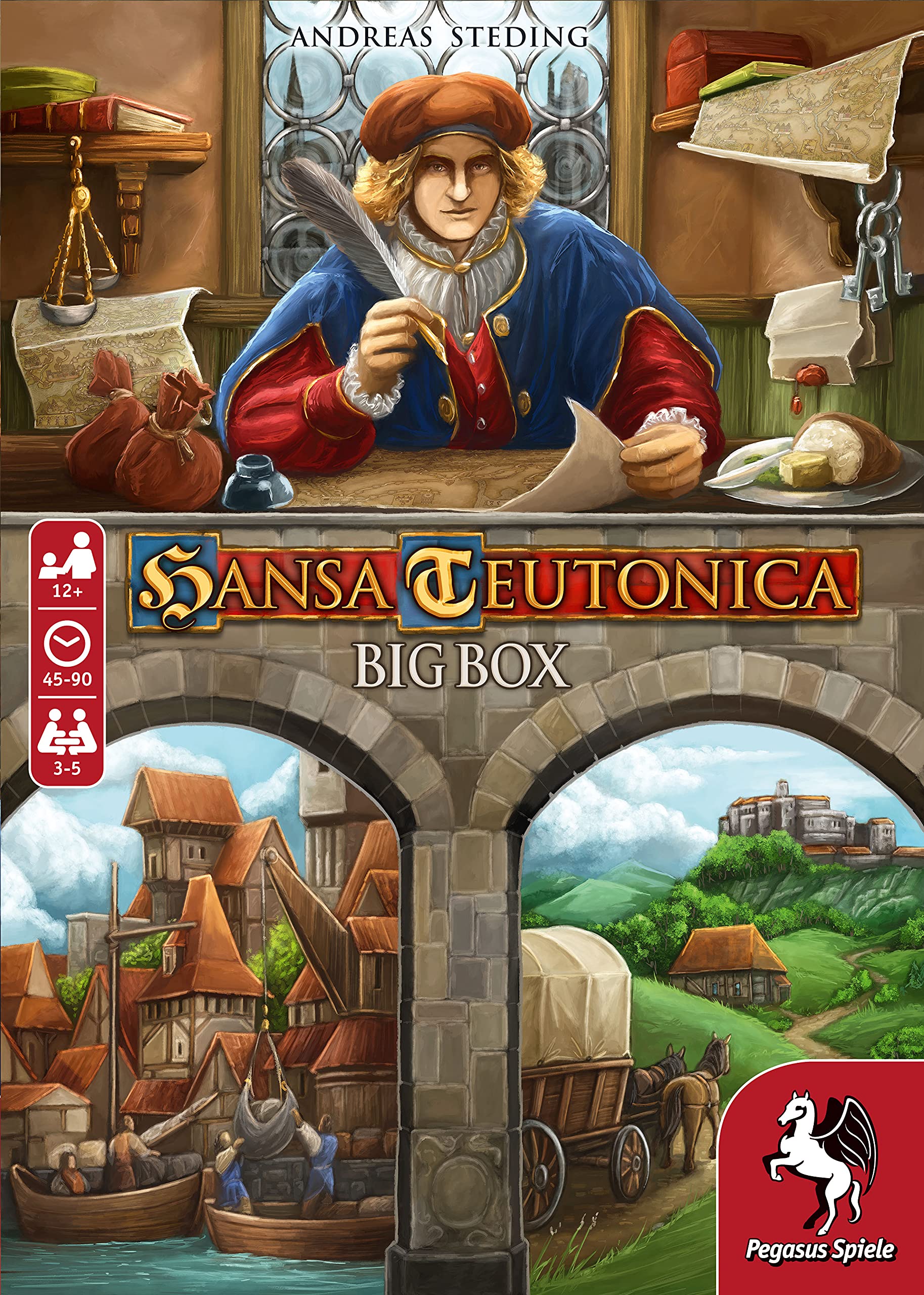 Pegasus Spiele 55148G - Hansa Teutonica Big Box, Grey - Fiveboyz