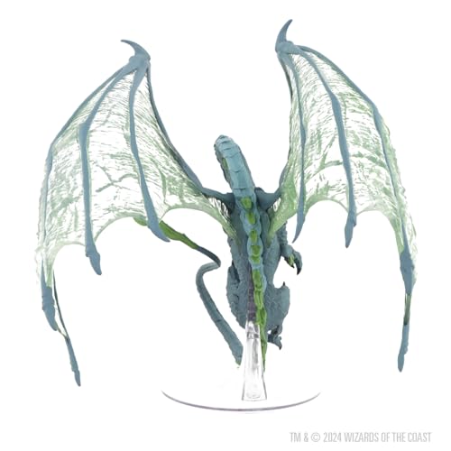WizKids D&D Icons of the Realms Adult Moonstone Dragon - close-up view