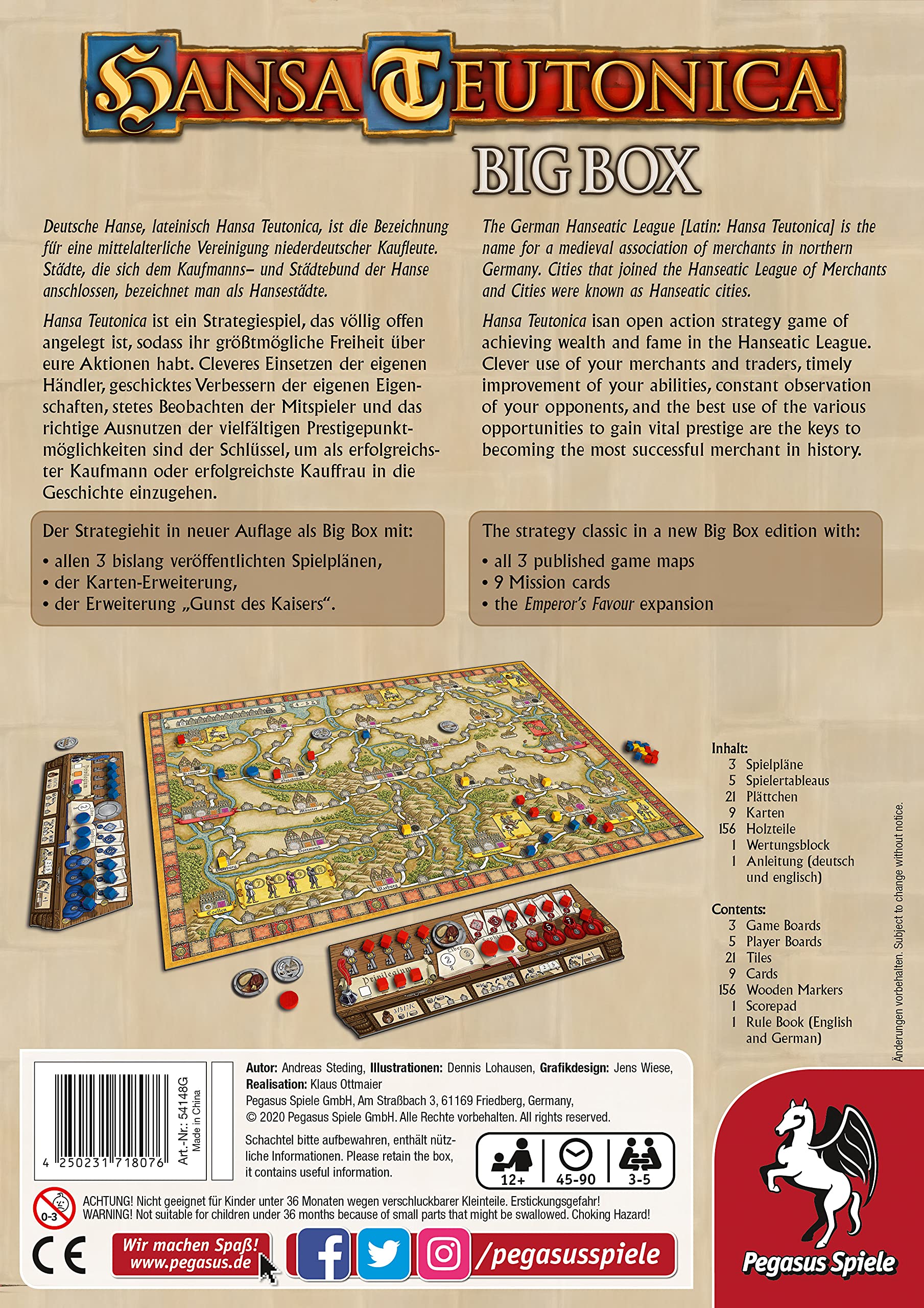 Pegasus Spiele 55148G - Hansa Teutonica Big Box, Grey - Fiveboyz