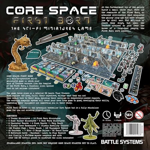 Battle Systems - Core Space First Born - Sci-Fi Miniatures Board Game - Cyberpunk 28mm Science Fiction Figures for 40K Wargame - Tabletop Modular 3D Gaming Terrain - (First Born Starter Set) - Fiveboyz