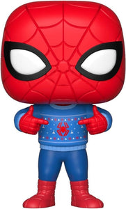 Funko Pop Marvel: Holiday - Spider-Man with Ugly Sweater Collectible Figure, Multicolor