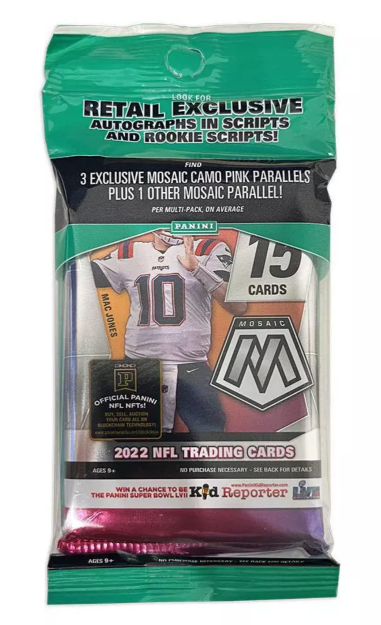 2022 Panini Mosaic Football Cello Pack - 15 Cards Per Pack