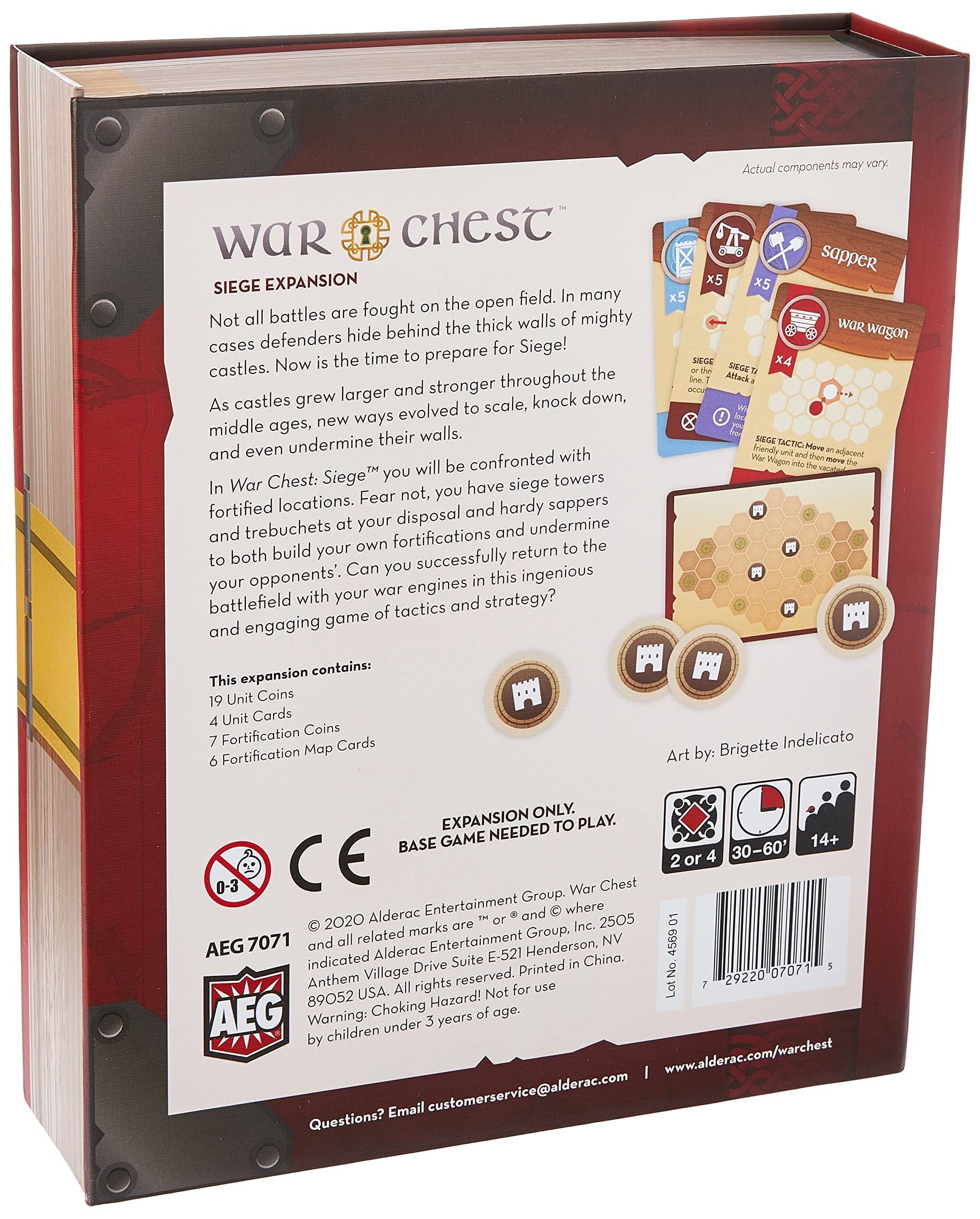 War Chest Siege Expansion - Strategy Board Game, Chess Like Challenge, Abstract, Easy to Learn, 2 to 4 Players, 30 Minute Play Time, for Ages 14 and Up, Alderac Entertainment Group (AEG)