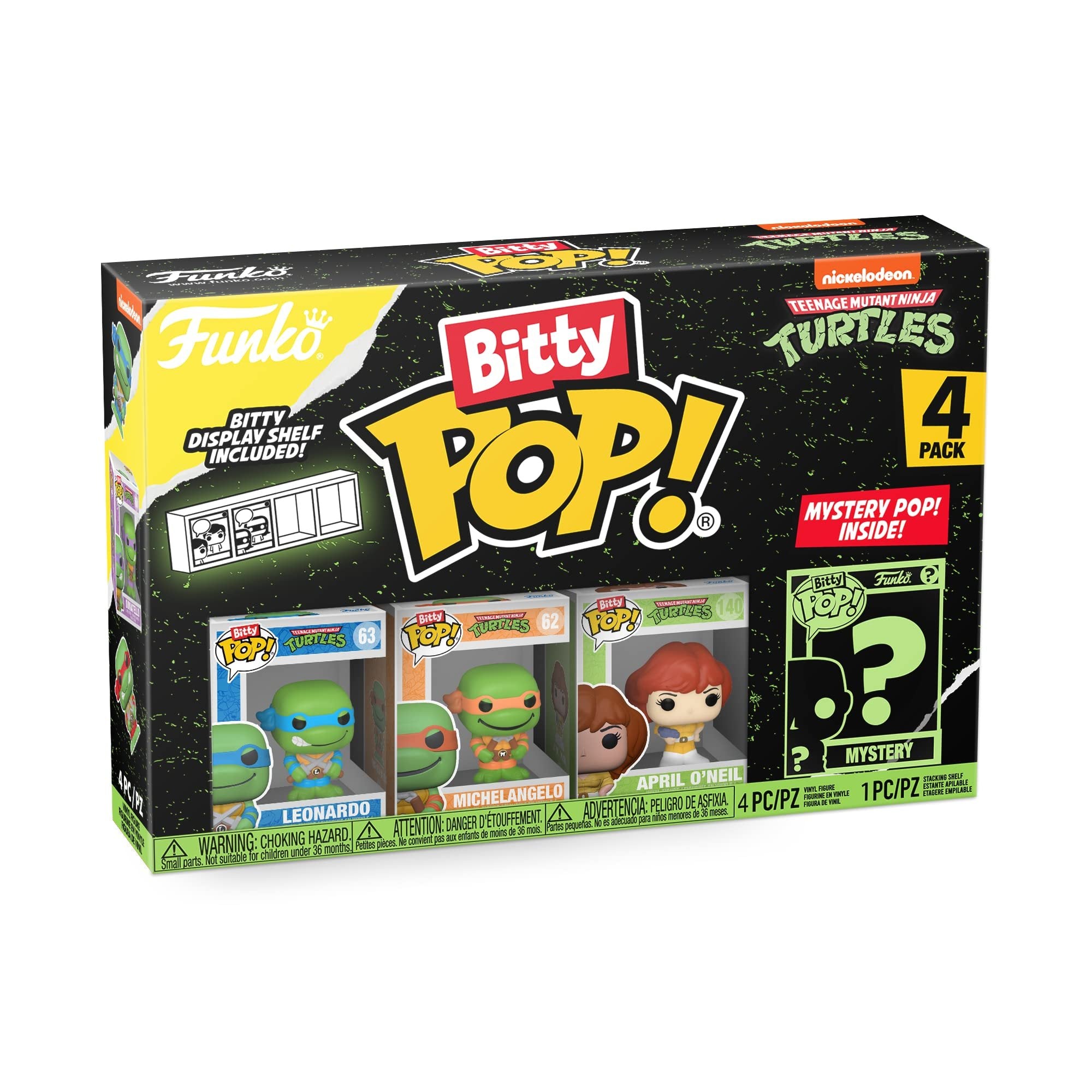 Funko Bitty Pop! Teenage Mutant Ninja Turtles Mini Collectible Toys 4-Pack - Leonardo, Michelangelo, April O'Neil & Mystery Chase Figure (Styles May Vary)