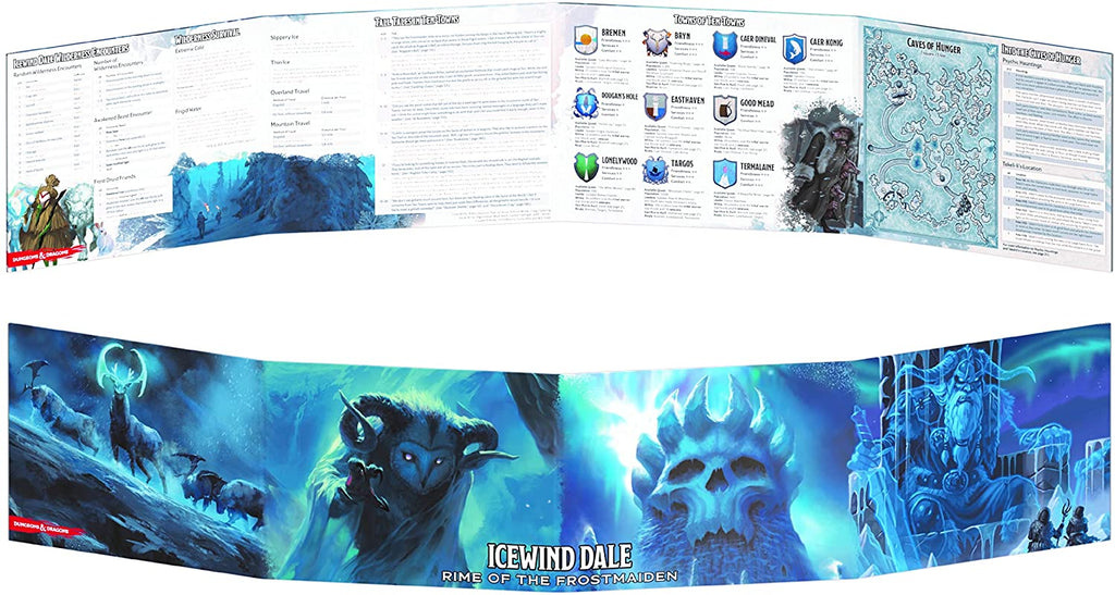 Icewind Dale: Rime of The Frostmaiden Dungeon Master Screen.