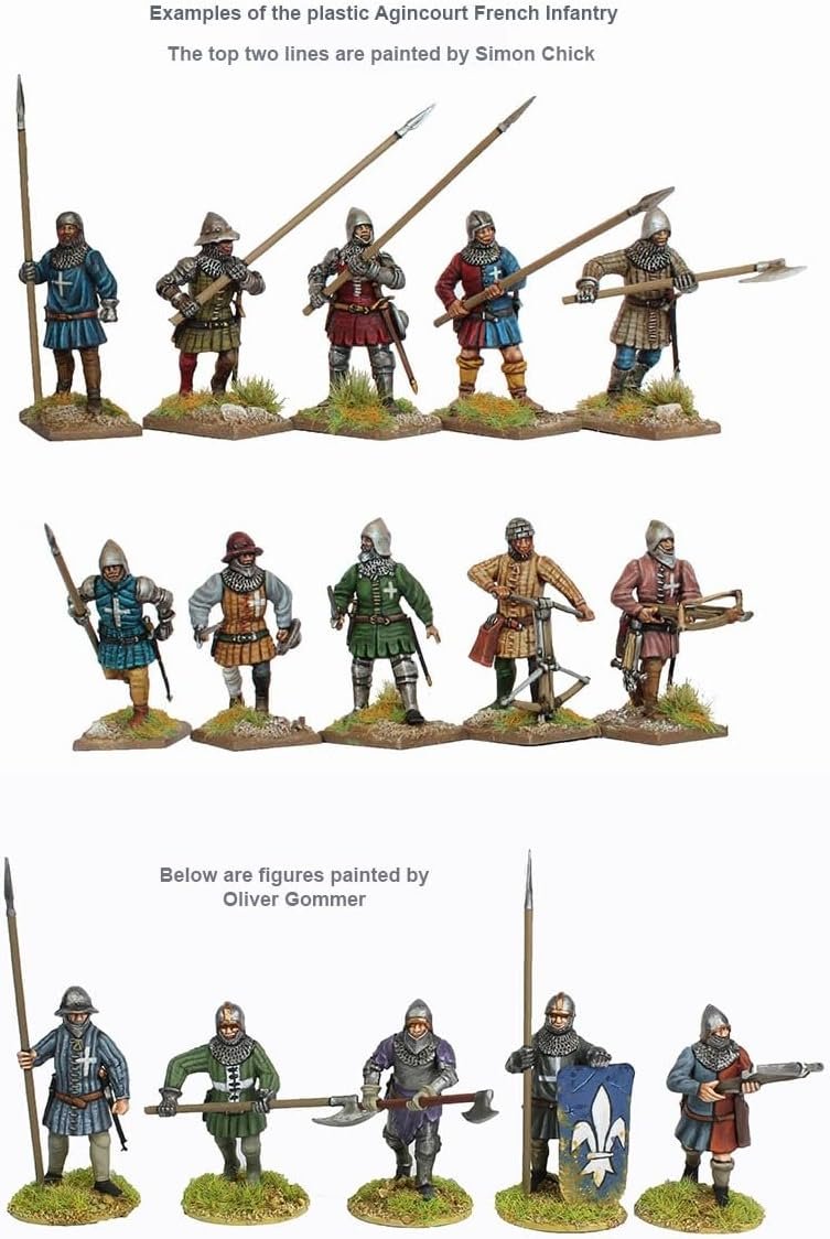 Perry Miniatures - Set AO 50 Agincourt French Infantry 1415-29 Plastic 28mm Toy Soldiers Set