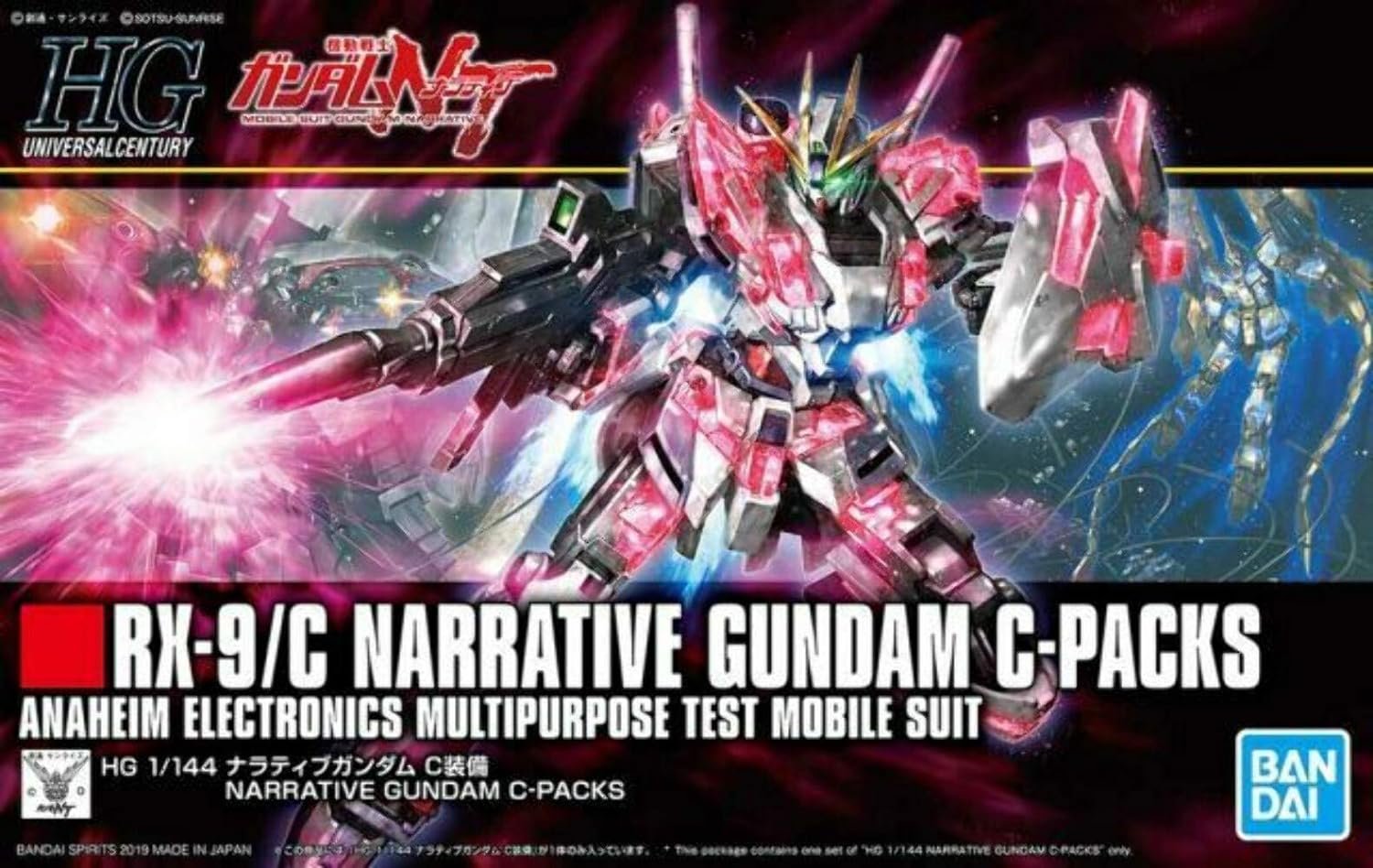 Bandai Hobby HGUC #222 Narrative Gundam C Pack Gundam NT 1/144, White/Red, Model:BAS5056760