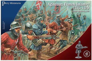 Perry Miniatures - Set AO 50 Agincourt French Infantry 1415-29 Plastic 28mm Toy Soldiers Set