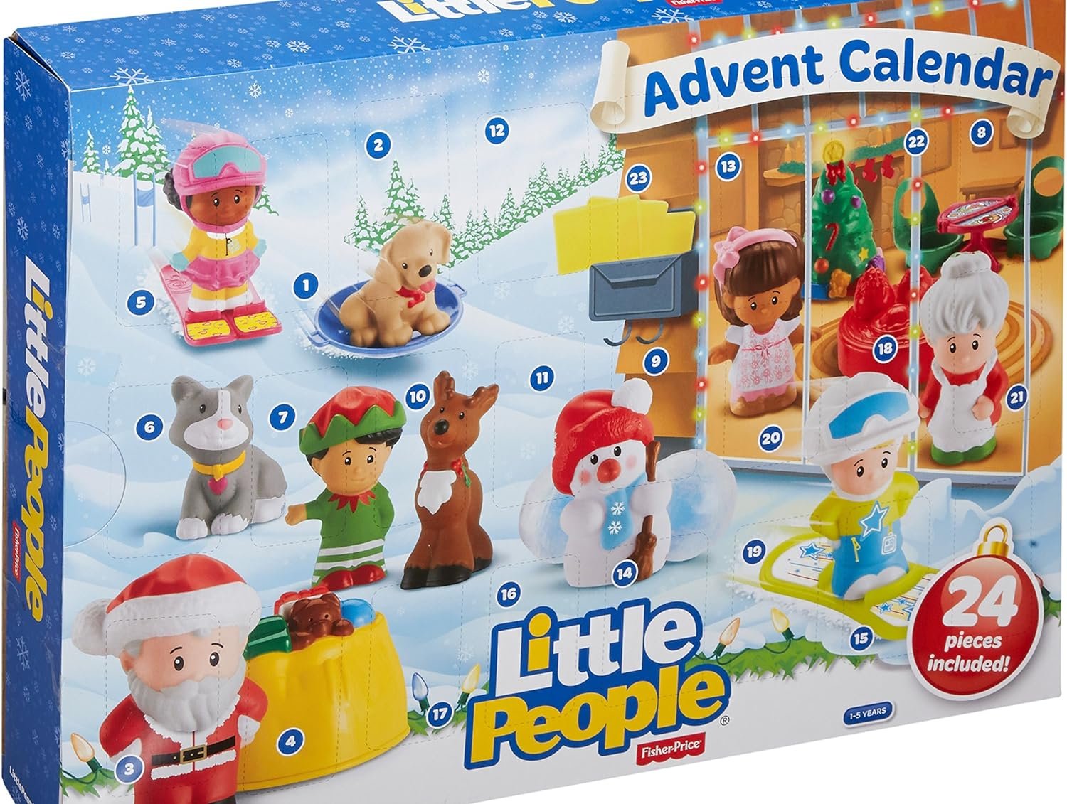 Fisher-Price Little People Toddler Toys Advent Calendar, Set Of 24 Figures & Accessories For Christmas Play Ages 1+ Years