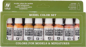 Vallejo Face/Skin Colors Paint Set, 8-Colors, 17ml, 0.5 Fl Oz (Pack of 8)