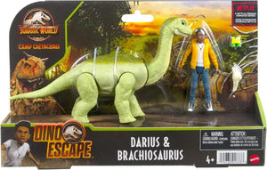 Jurassic World Camp Cretaceous Darius and Baby Brachiosaurus Human and Dino Pack with 2 Action Figures and 2 Accessories, Toy Gift Set and Collectible