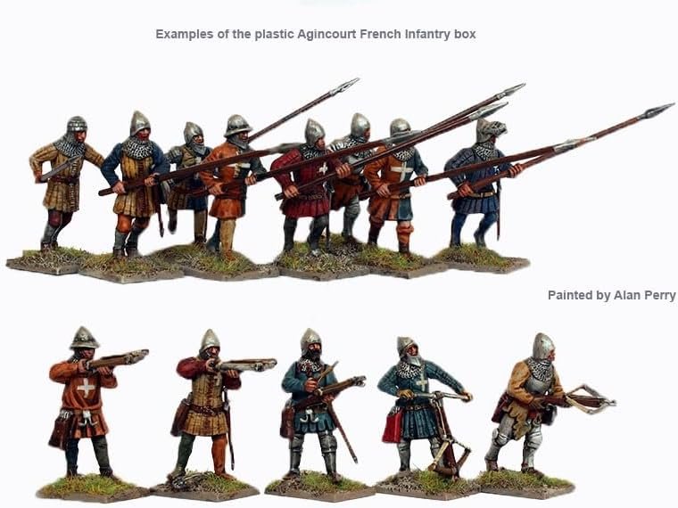 Perry Miniatures - Set AO 50 Agincourt French Infantry 1415-29 Plastic 28mm Toy Soldiers Set