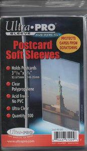 6 Each: Postcard Soft Sleeves Clear Polypropylene - (Pack of 100)