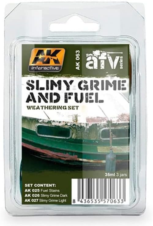 Slimy Grime & Fuel Stains Enamel Paint Set (25, 26, 27) AK Interactive